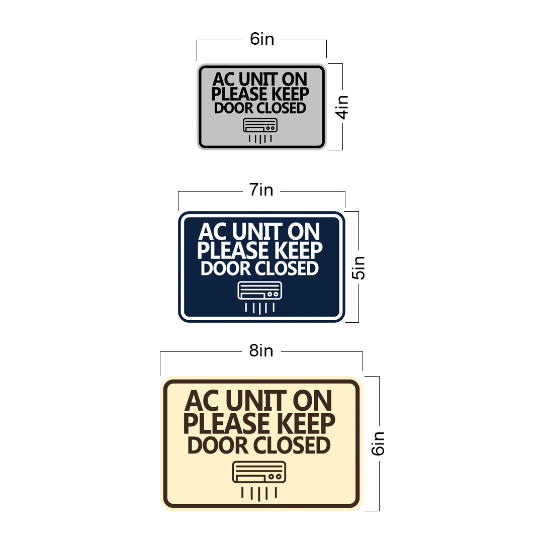Classic Framed AC Unit On Please Keep Door Closed Wall or Door Sign