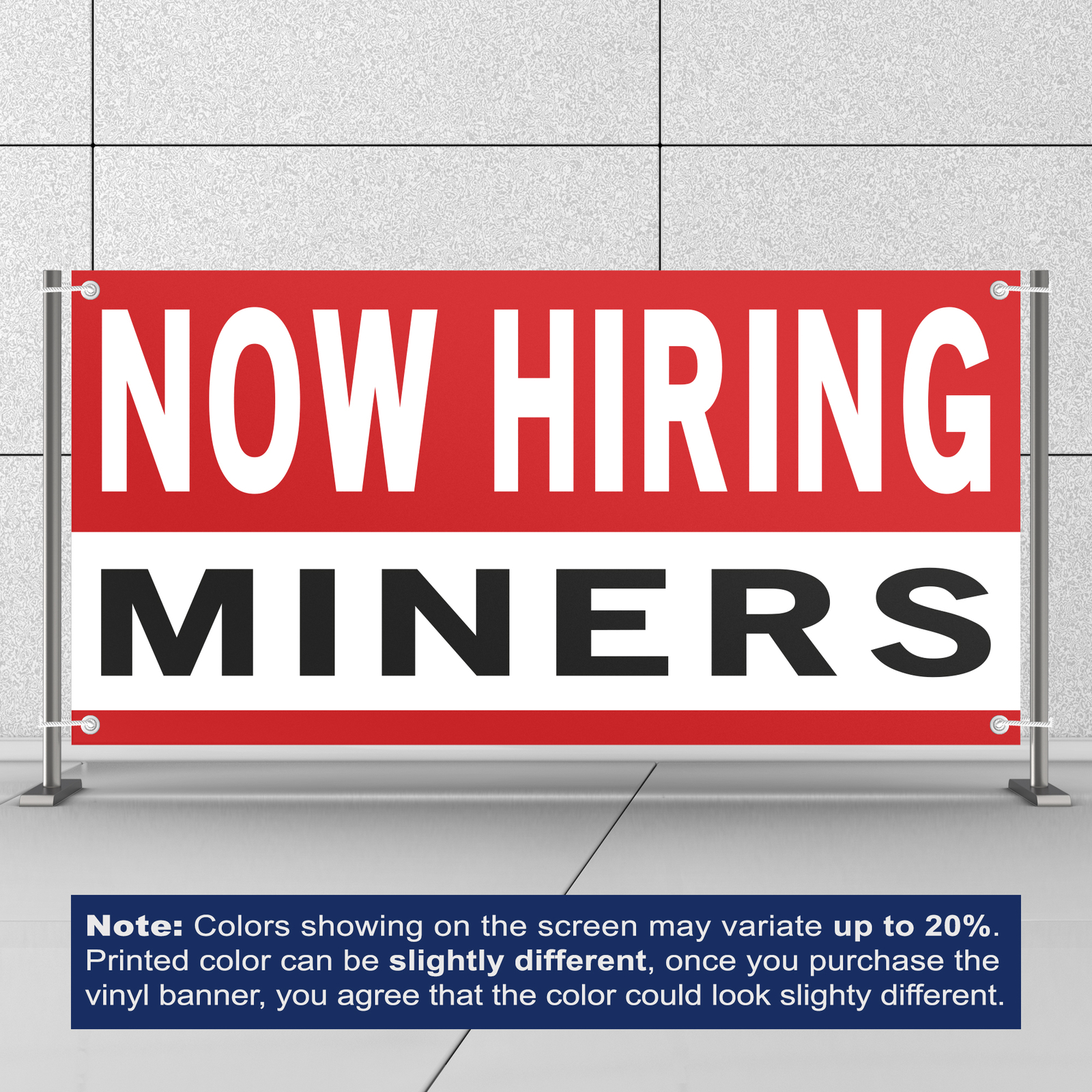 Now Hiring Miners 13 oz Heavy Duty Vinyl Banner Jobs Available Help Wanted Sign