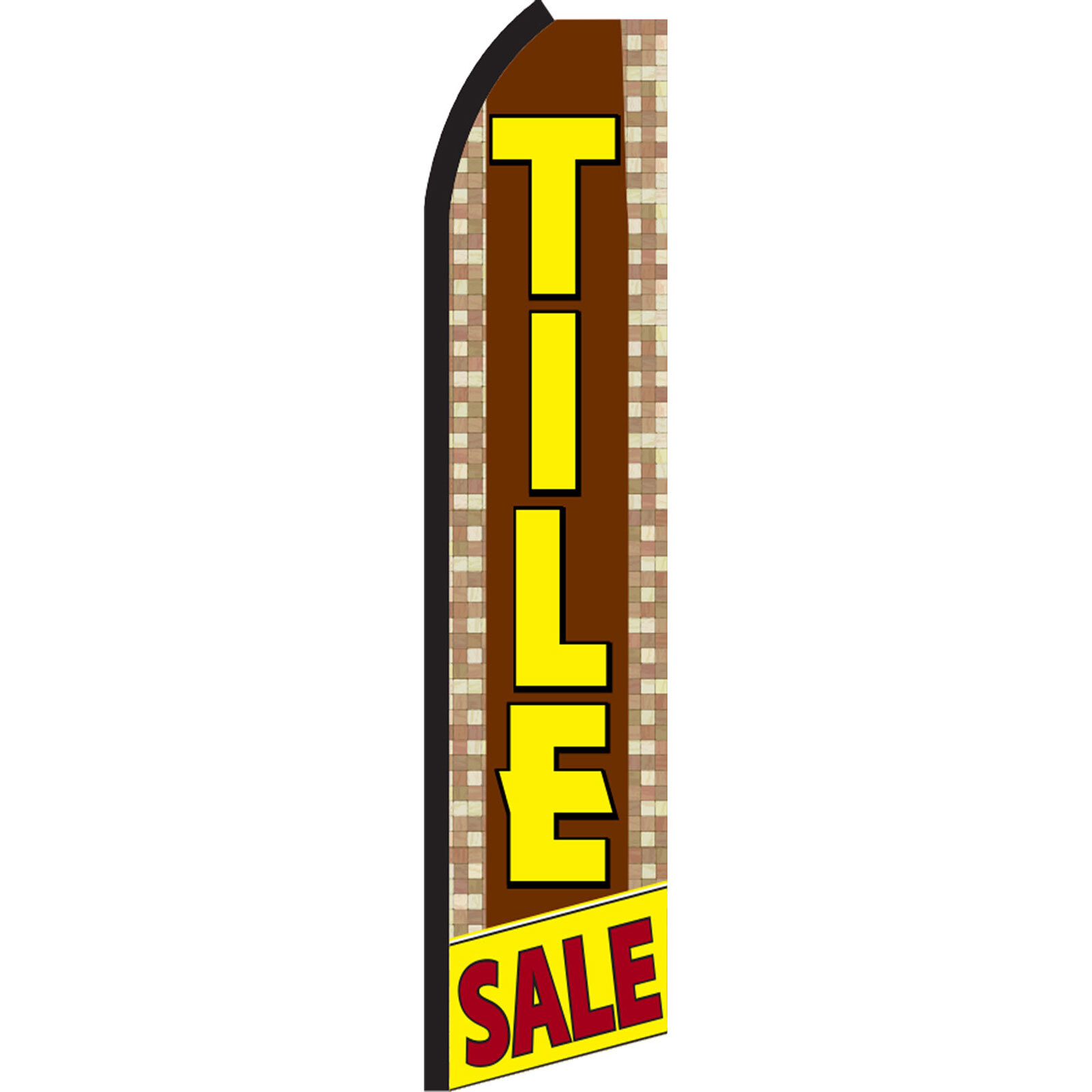 Tile Sale Brown And Yellow 2 1/2 ft X 11 1/2 ft Polyester Swooper Flag