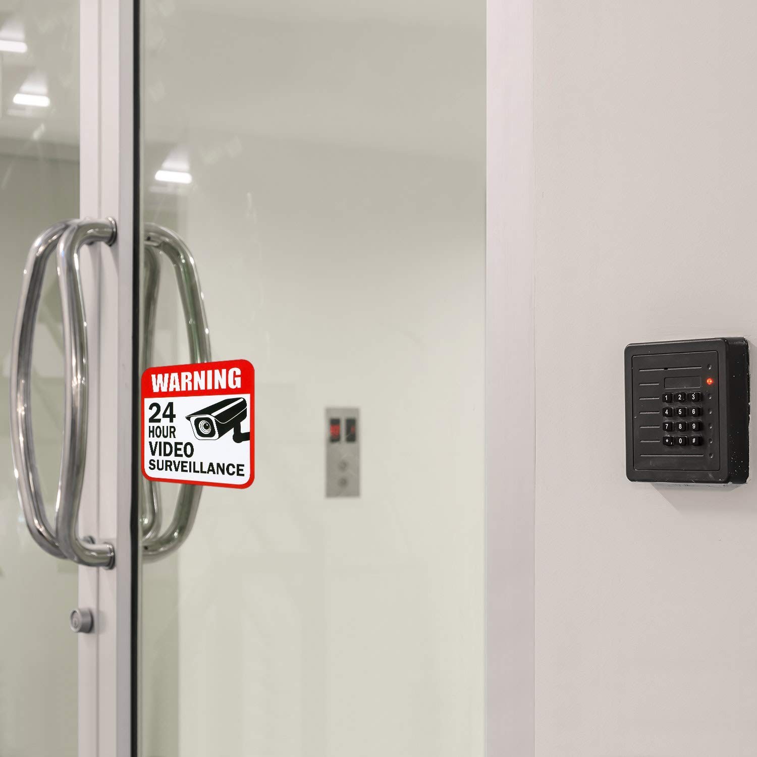 Video Surveillance Sign 10 Pack CCTV 24 Hour Warning Sticker Door Window Yard