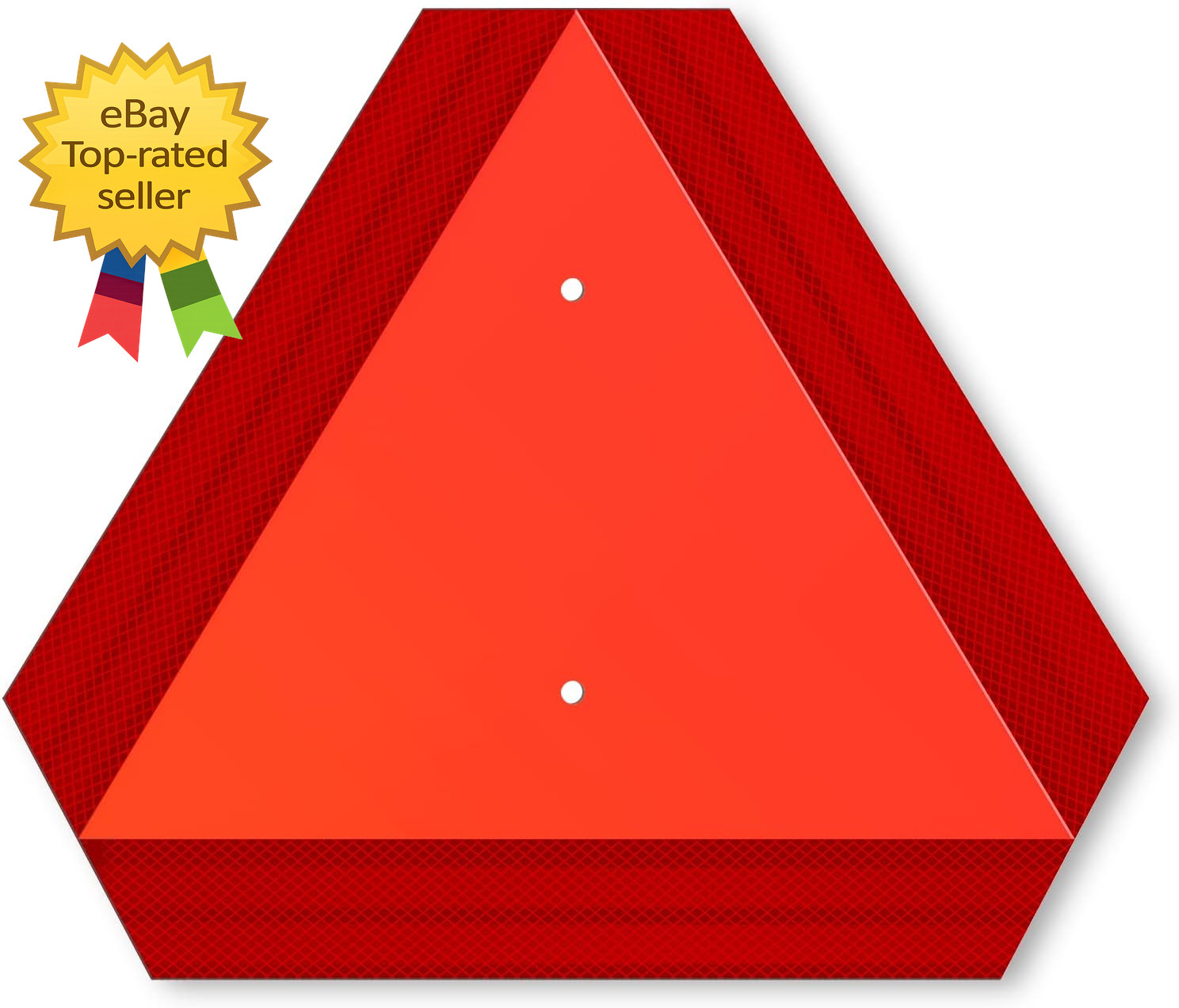Slow Moving Vehicle Sign 14 x 16 Reflective Aluminum Safety Triangle for Cart