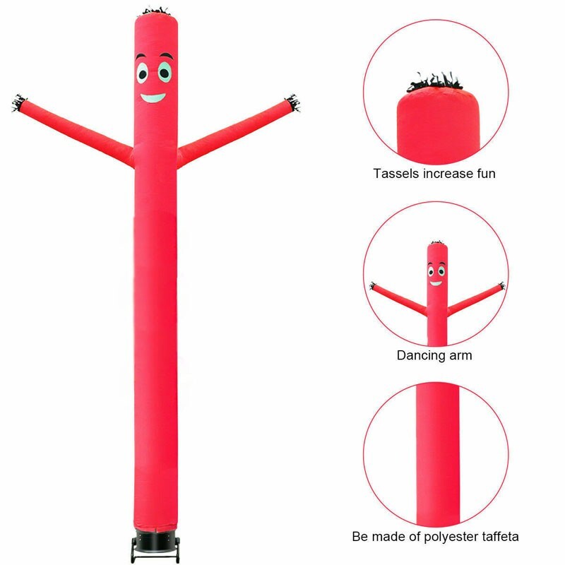 20Ft Red Air Dancer Inflatable Tube Man Wind Dancing Sky Puppet No Blower