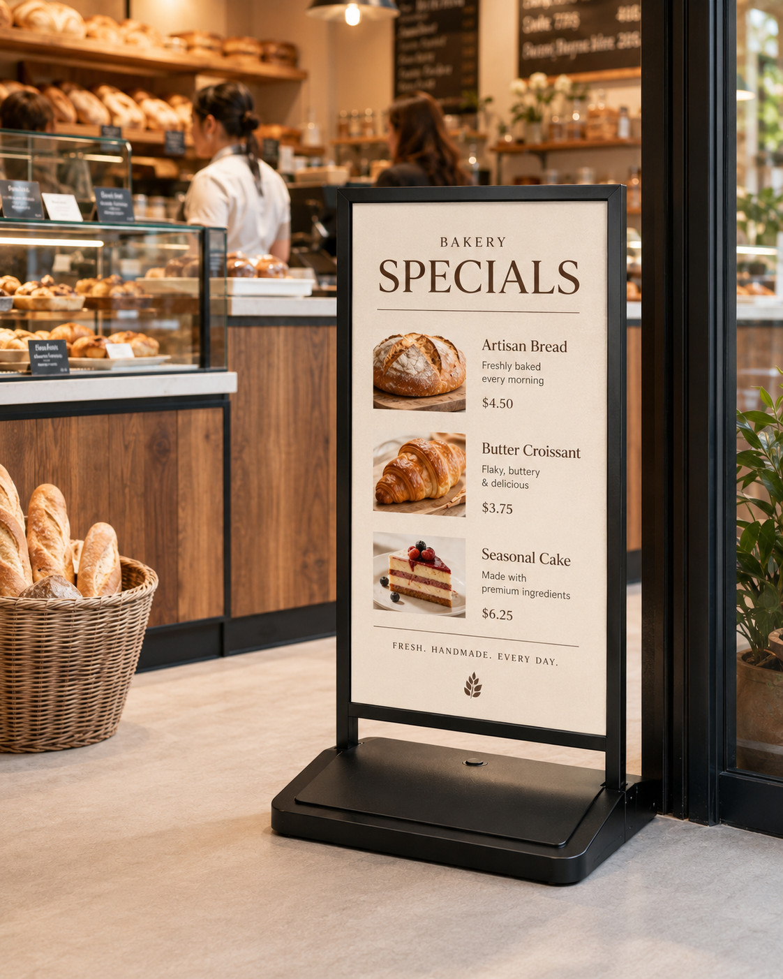 Floor Stand Sign Holder 23⅔”x35½” Indoor and Outdoor Sidewalk Refillable Water