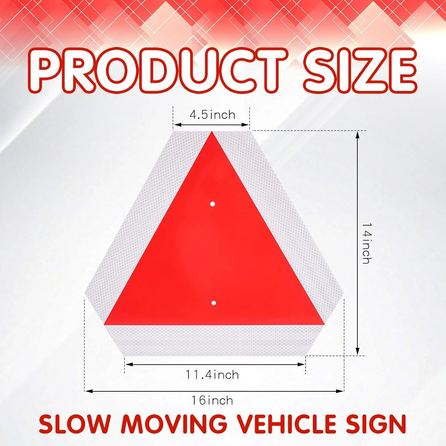 2026 Reflective Upgraded Version Slow Moving Vehicle Sign, Aluminum Slow Moving