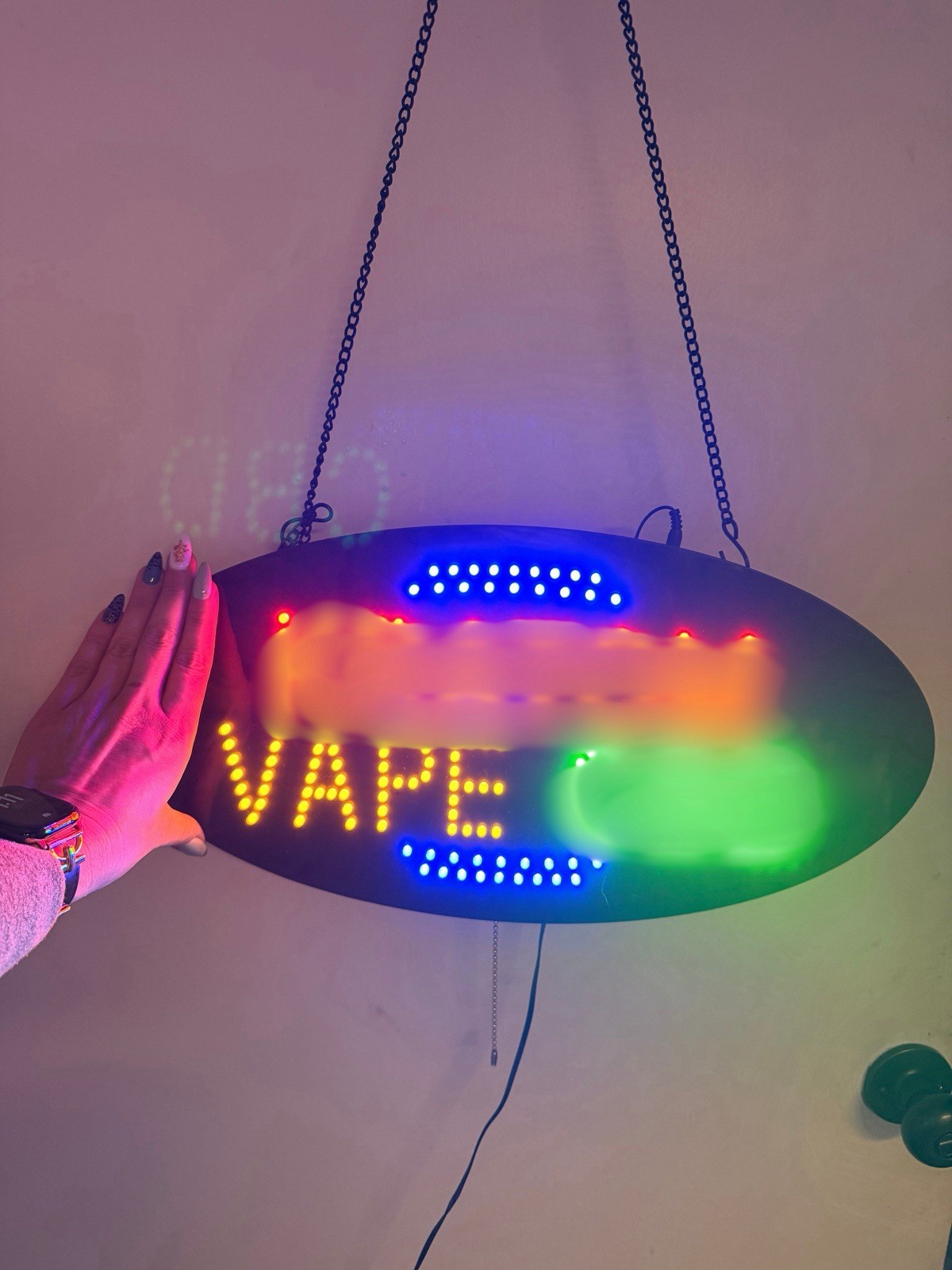 LED Illuminated Hanging Multicolor Sign Retail Display