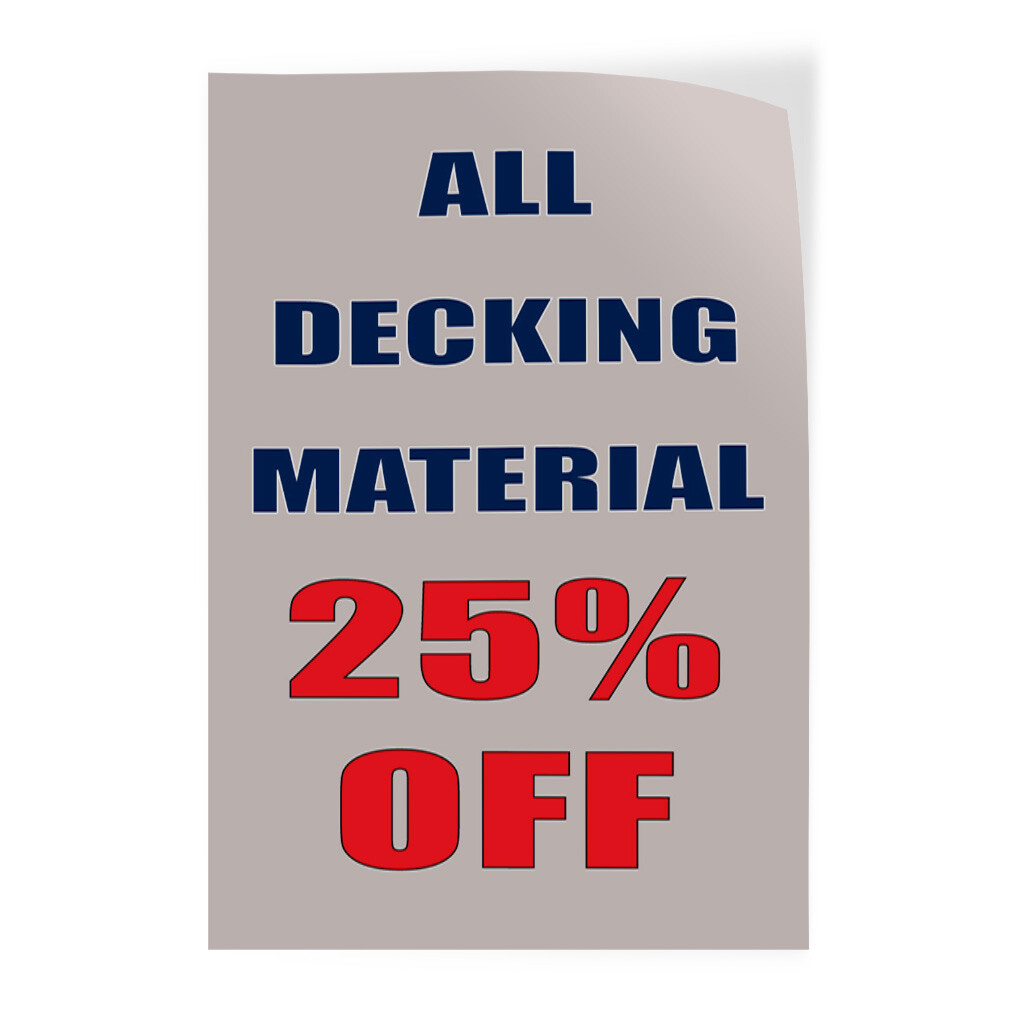 Door Decals Vertical Vinyl Stickers Multiple Sizes All Decking Material 25% off