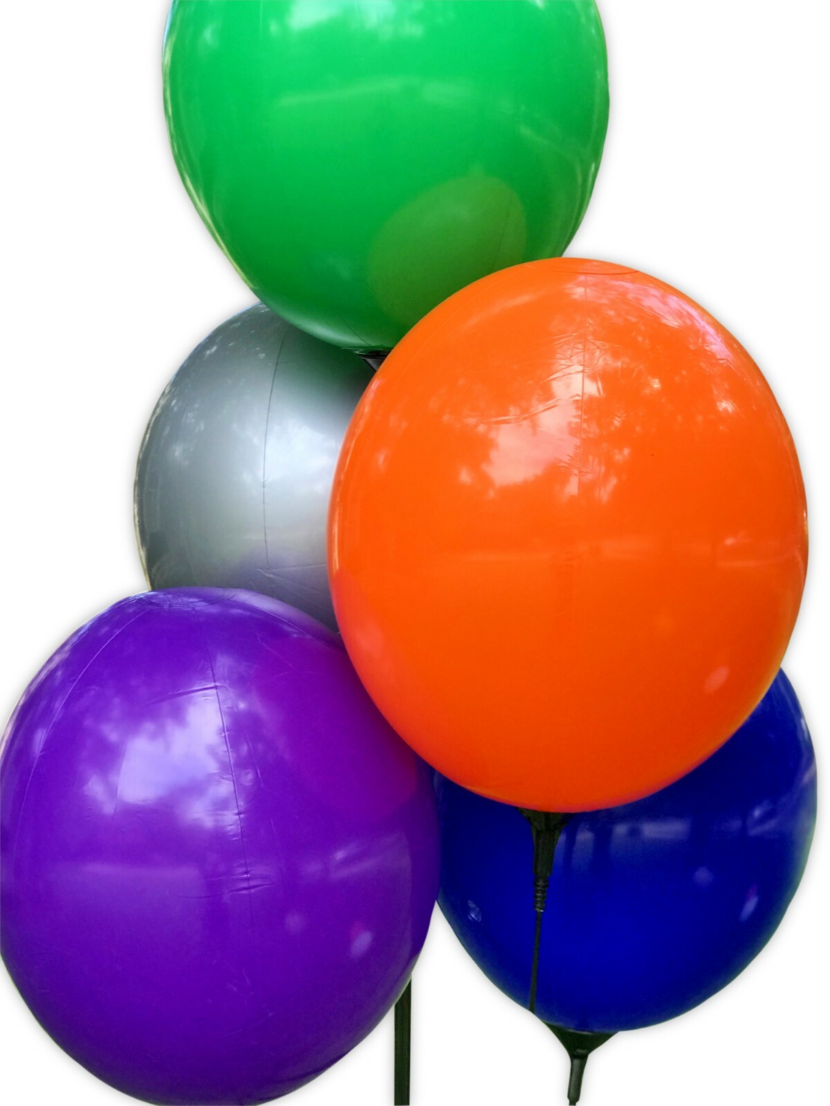 Reusable Balloon Cluster Kit w/ Ground Spike – Multi Color Balloons – No Helium