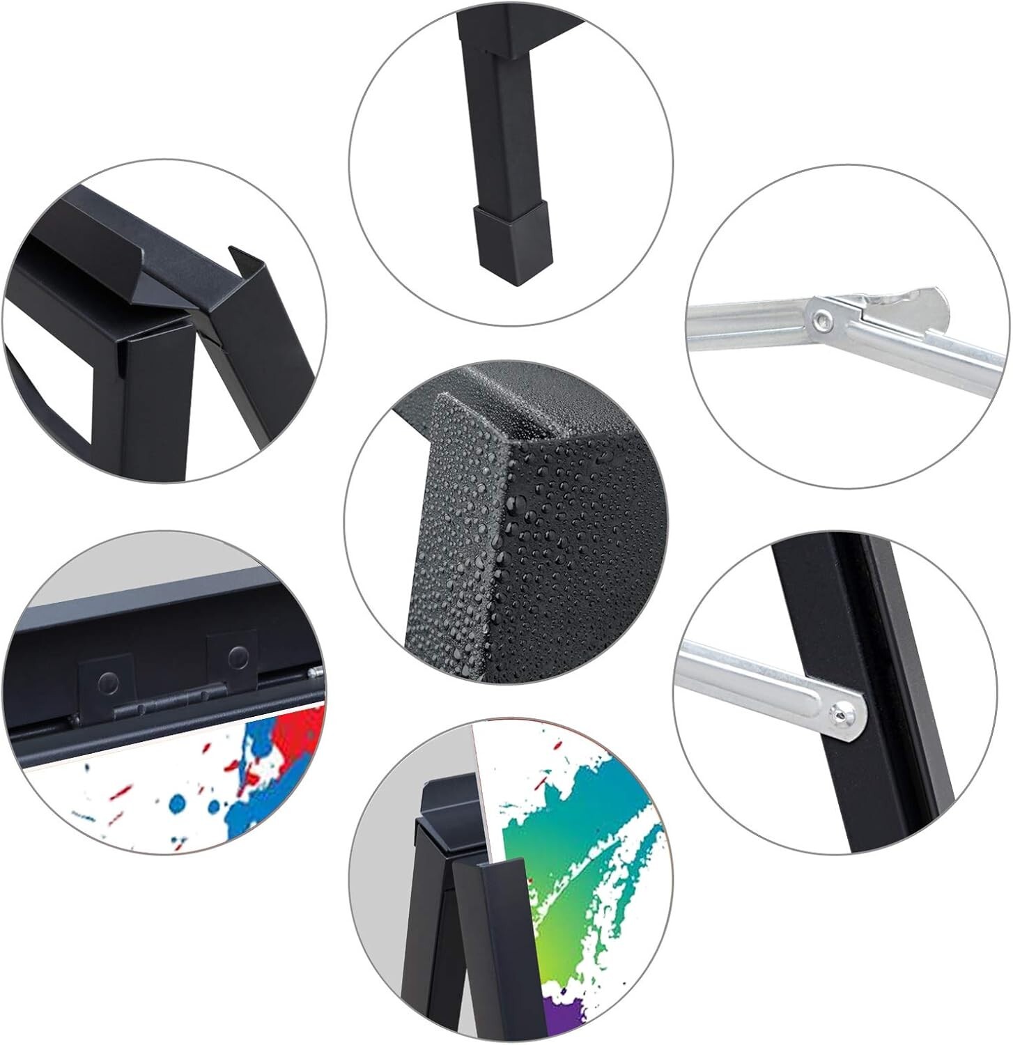 All-Metal A-Frame Sign Holder, Portable 24×36” Sandwich Board for Diverse Uses