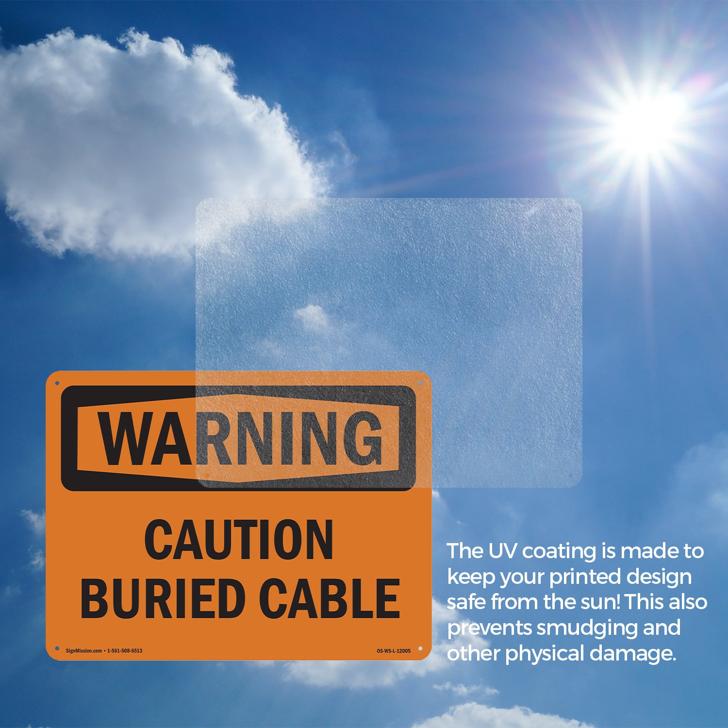 Caution Buried Cable OSHA WARNING Sign Metal, Plastic, Or Decal – 5 or 10 Pack