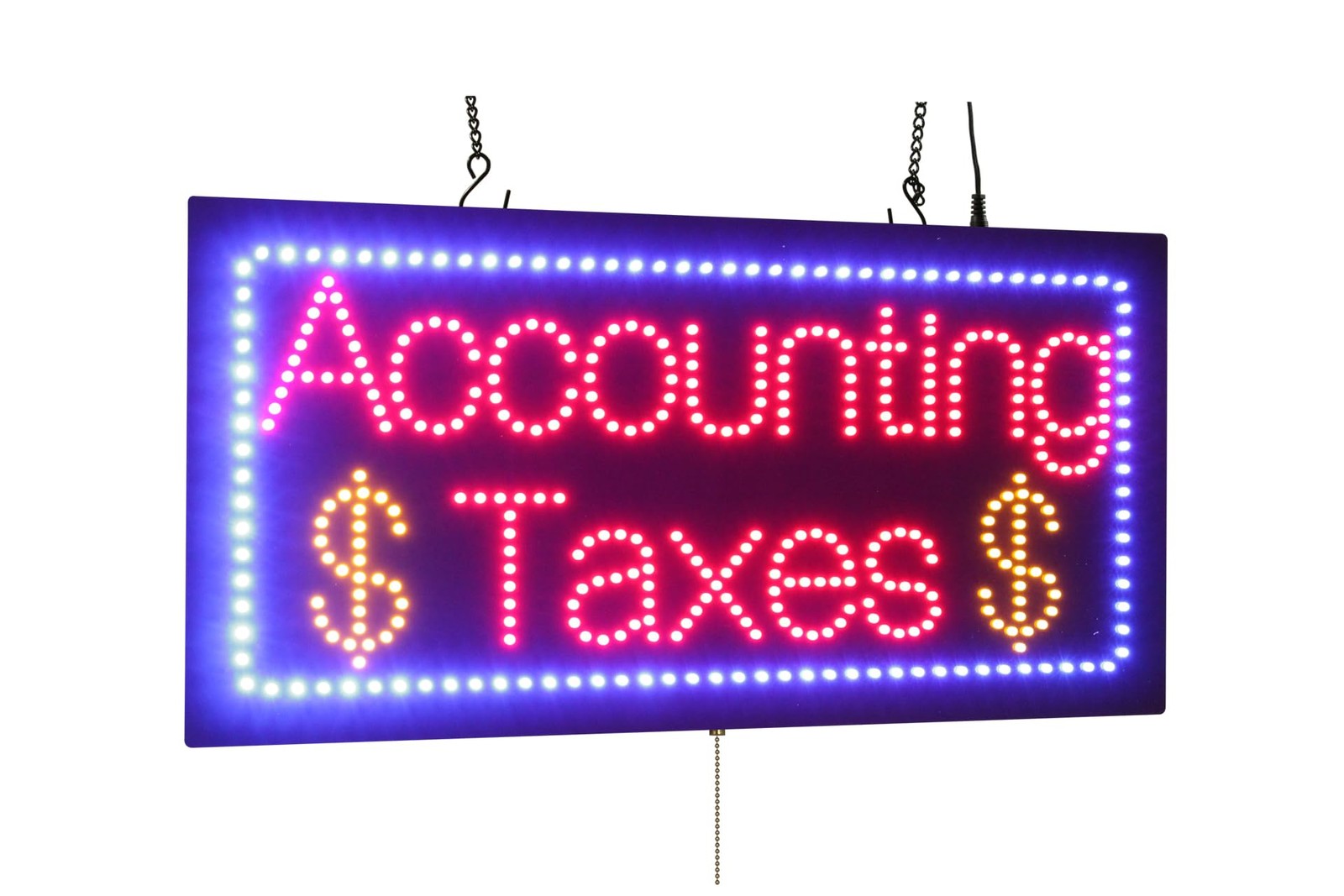 Accounting Taxes Sign 24X12 60X30Cm Topking Led Neon Florescent Signage