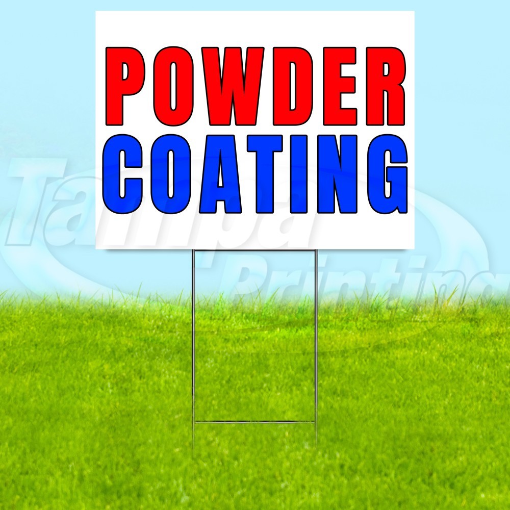 POWDER COATING 18×24 Yard Sign Plastic Corrugated WITH STAKE USA YS07796