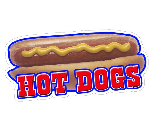 HOT DOGS II Concession Decal sign dog vendor cart trailer stand sticker