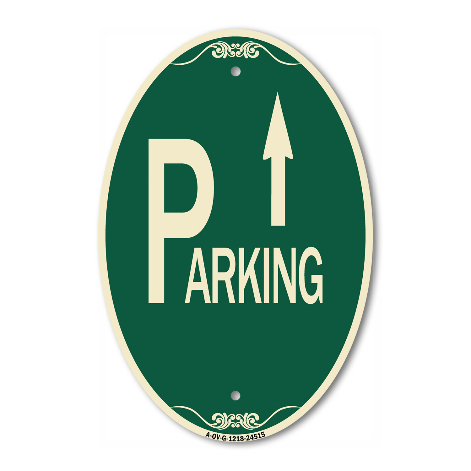 Designer Sign Parking with Arrow Pointing Up 12″ x 18″ Metal Sign