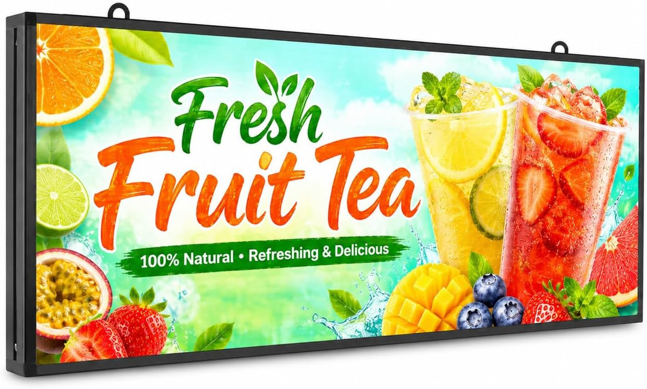 P5 Outdoor LED Sign 39″ X 14″, Wifi & USB Programmable Full-Color Message Board,