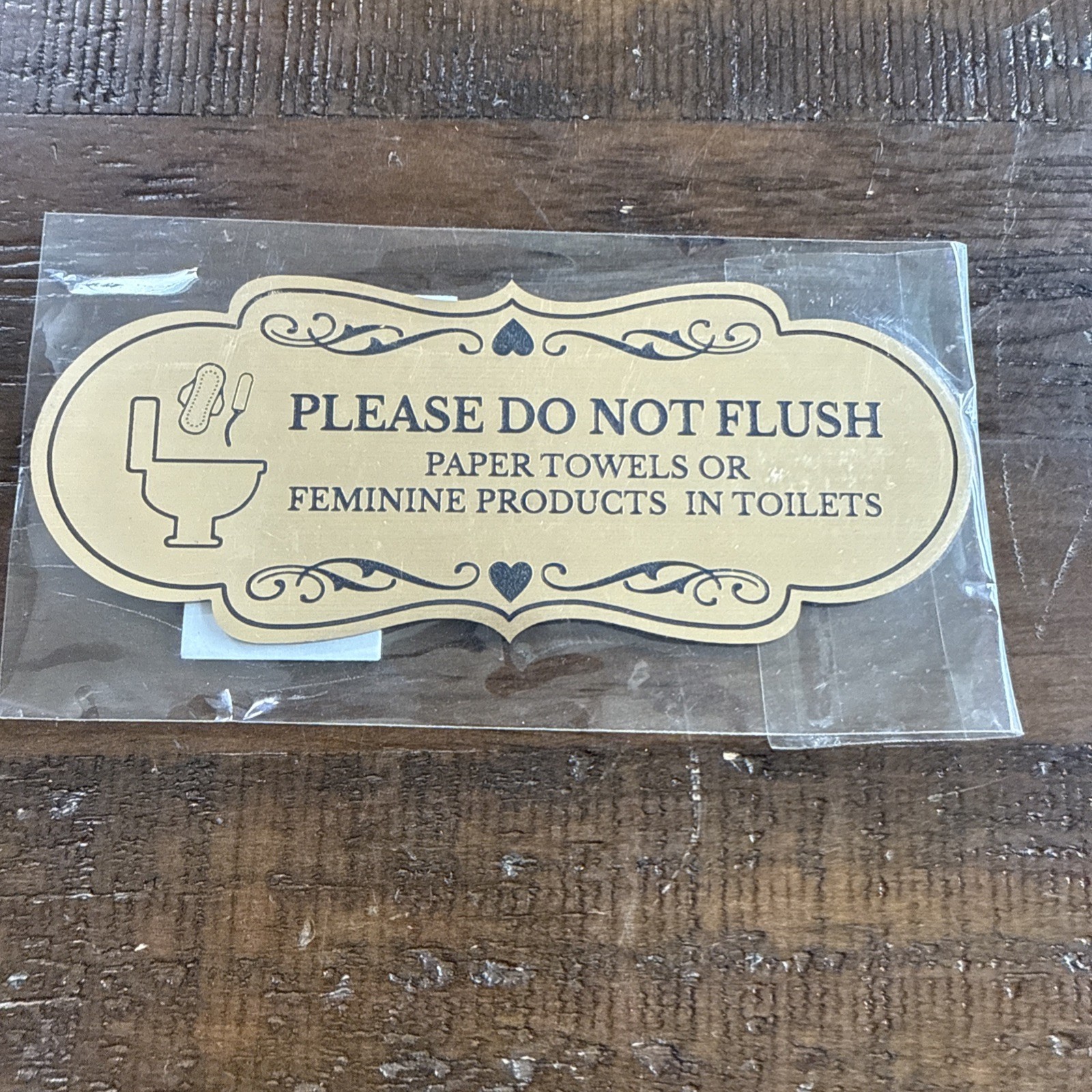 Designer Please Do Not Flush Paper Towels or Feminine Products in Toilets 2″x5″