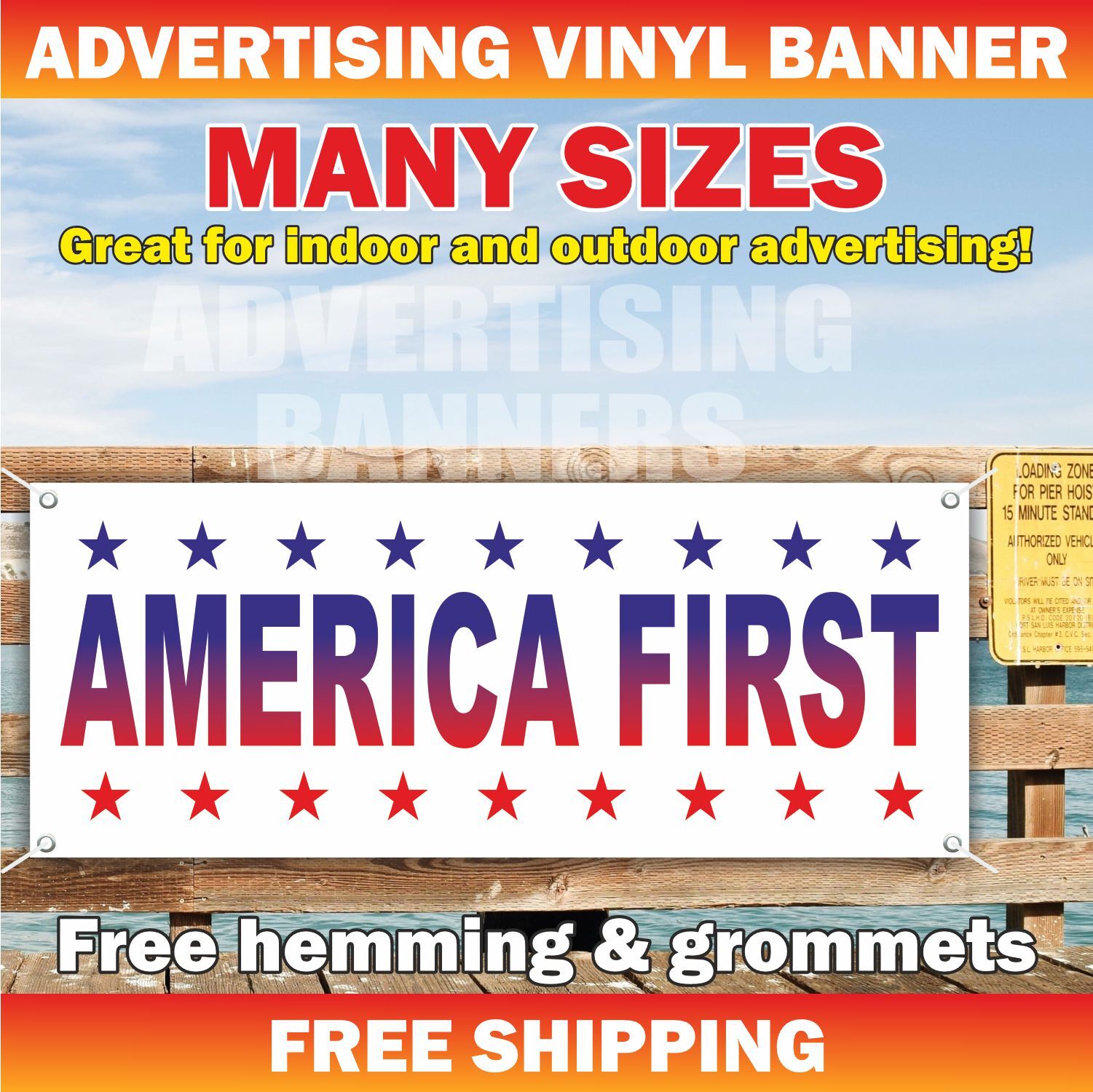 America First Banner Advertising Sign Flag Poster Vinyl or Mesh KEEP GREAT AGAIN
