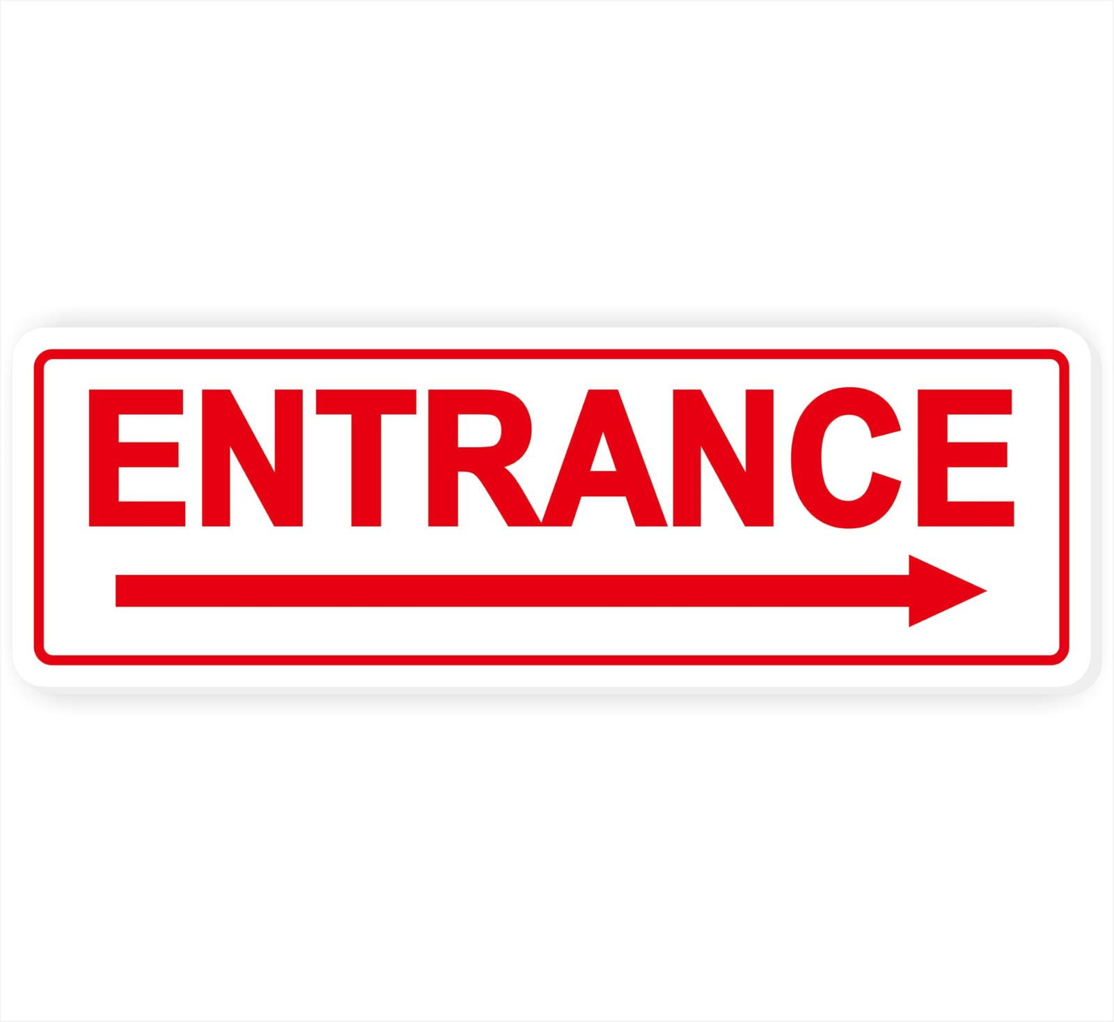 White Right Arrow Entrance Sign Premium Frosted Acrylic Adhesive 9×3 Inches