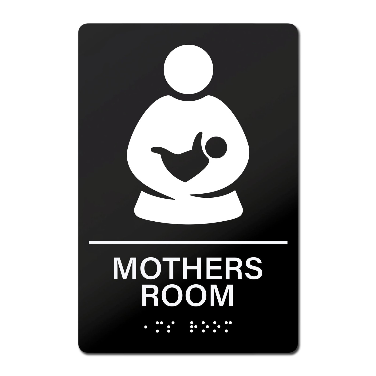 6×9 Inch Black White Mothers Room Sign Braille SelfAdhesive Nursing Lactation