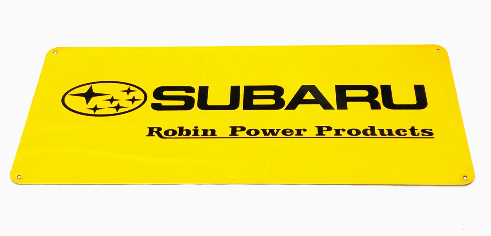PREVIOUSLY USED-SUBARU ROBIN POWER PRODUCTS 10″ X 23″ ALUMINUM ADVERTISING SIGN
