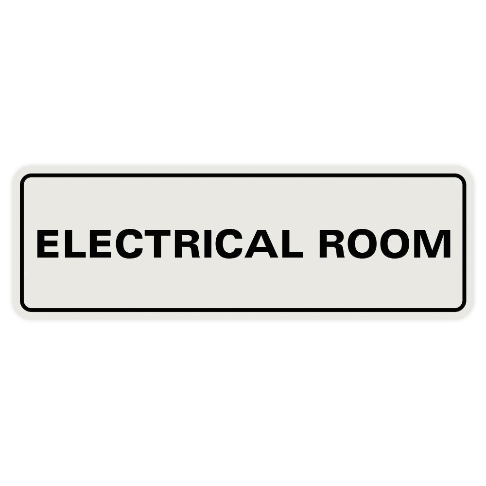 Electrical Room Sign Lt Gray Small Wall Door Plaque Safety Business Office