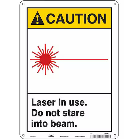 Condor 451R07 Radiation & Laser Sign, 14 In H X 10 In W, Polyethylene, Vertical
