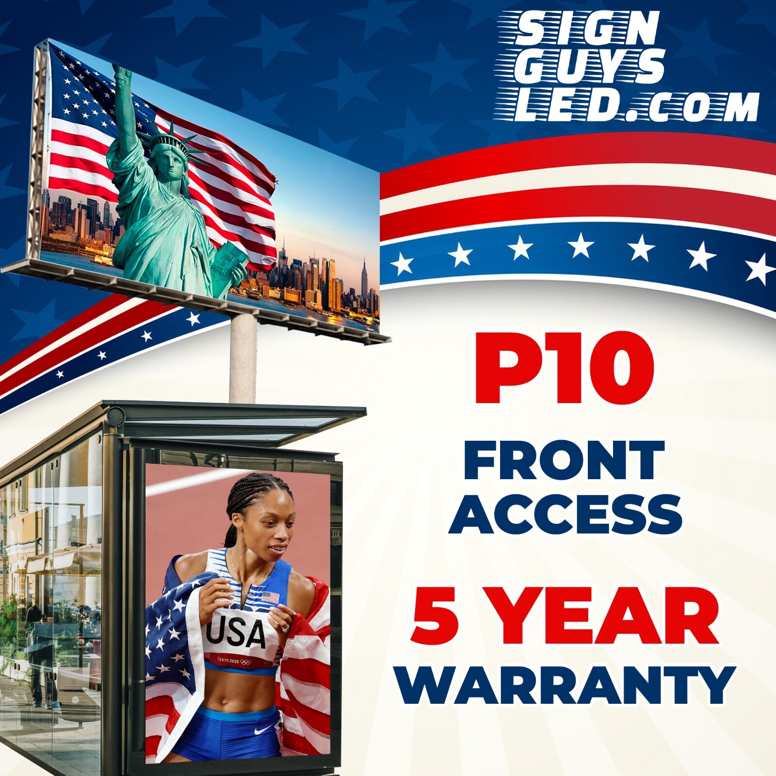 LED Sign Outdoor / Indoor Full Color LED Programmable Digital Sign P10mm 25″x48″