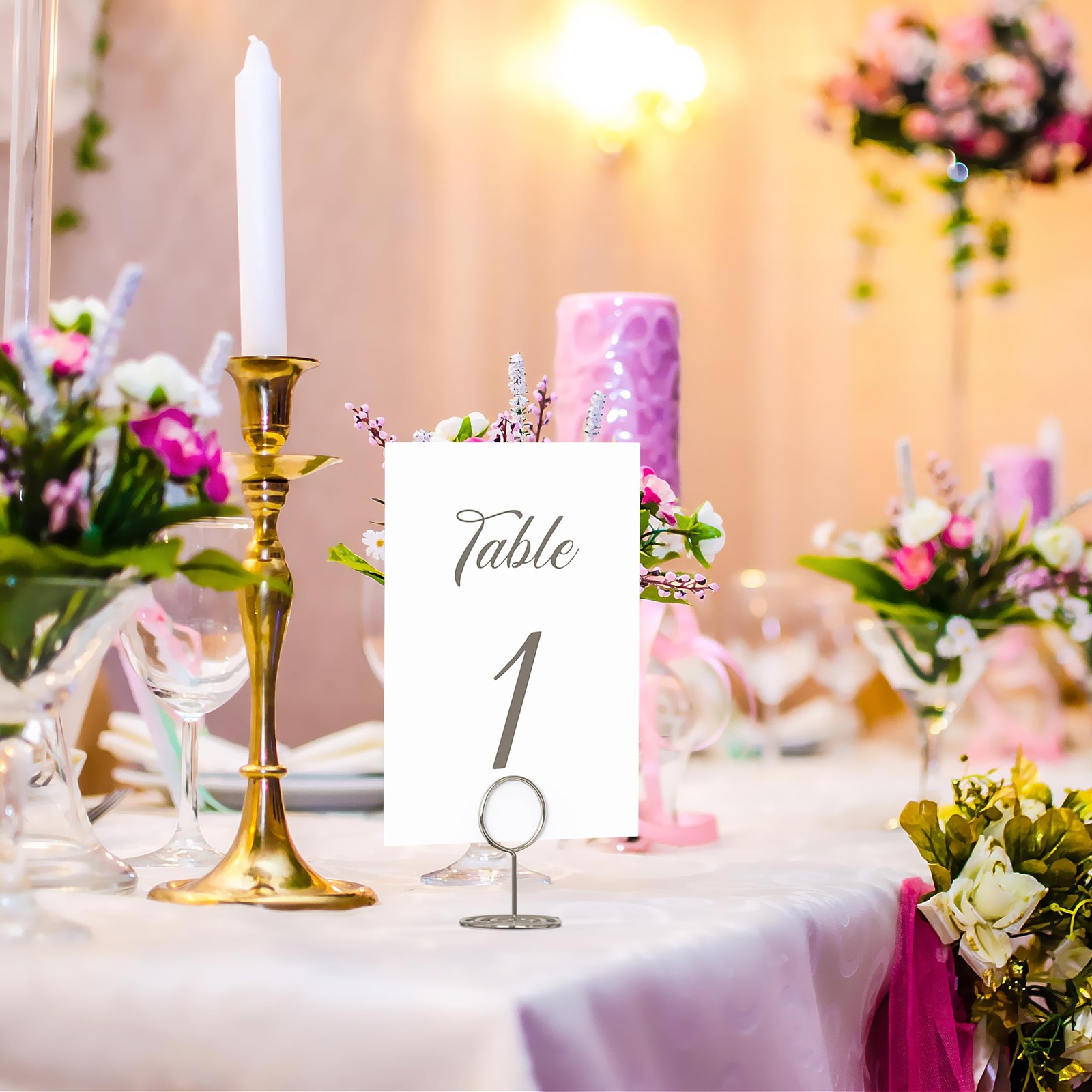 10 Pack Silver Table Number Holders – Place Card for Small,