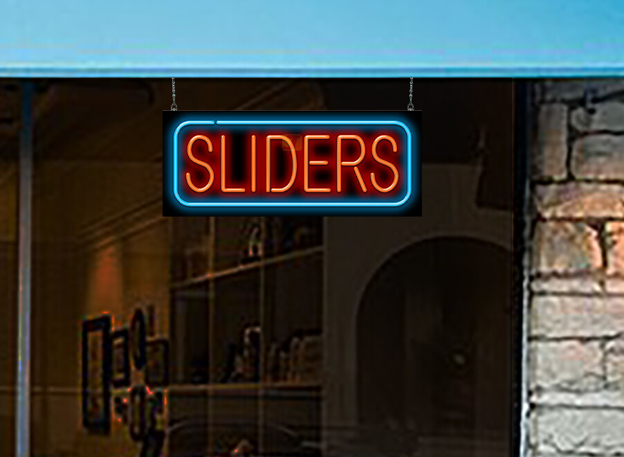 Sliders Neon Sign REAL Neon Window Sign Easy Installation Hand Bent Advertising