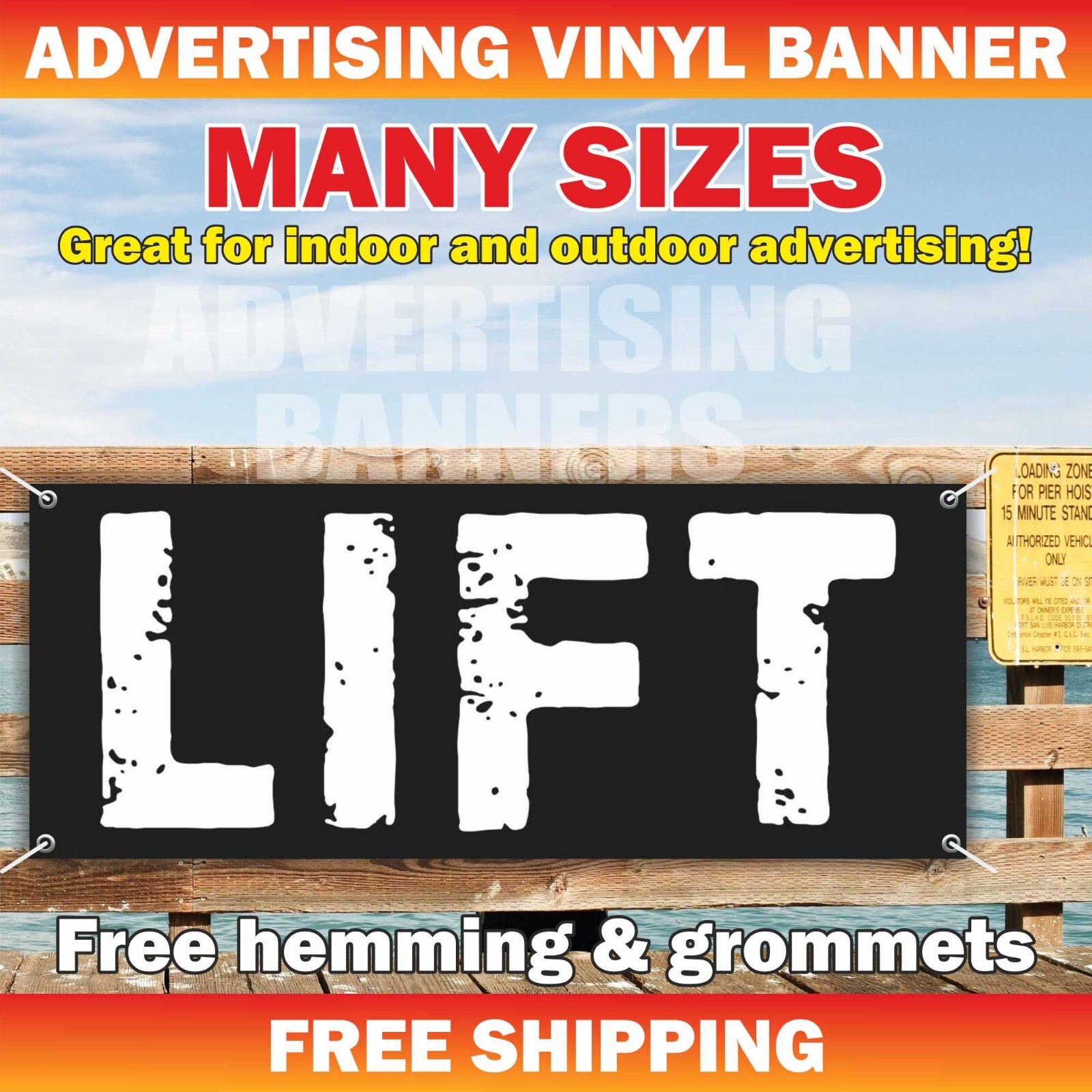 LIFT Workout Banner Vinyl Sign Motivation Poster Fitness Gym