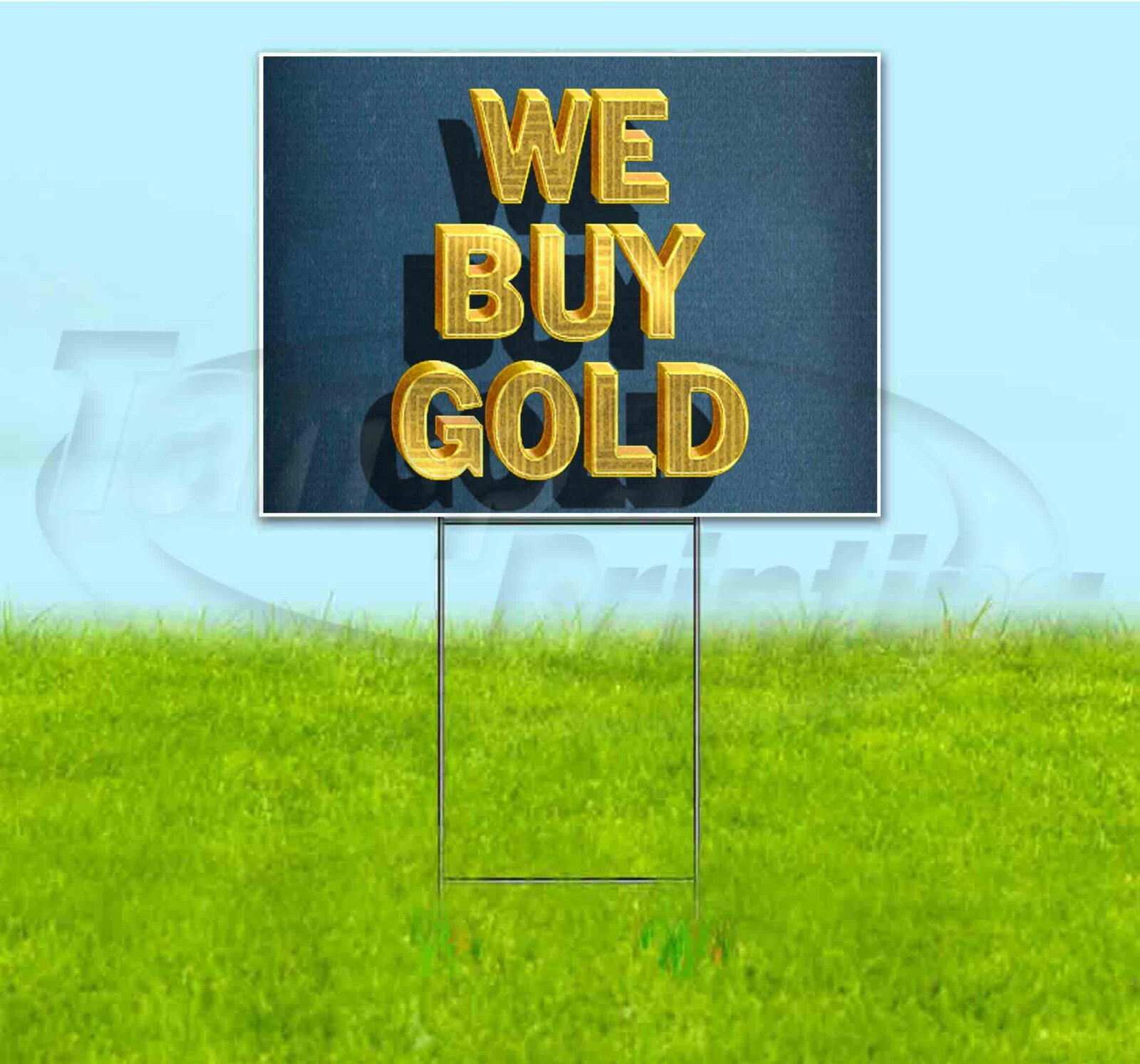 WE BUY GOLD 18×24 Yard Sign WITH STAKE Corrugated Bandit USA BUSINESS PAWN