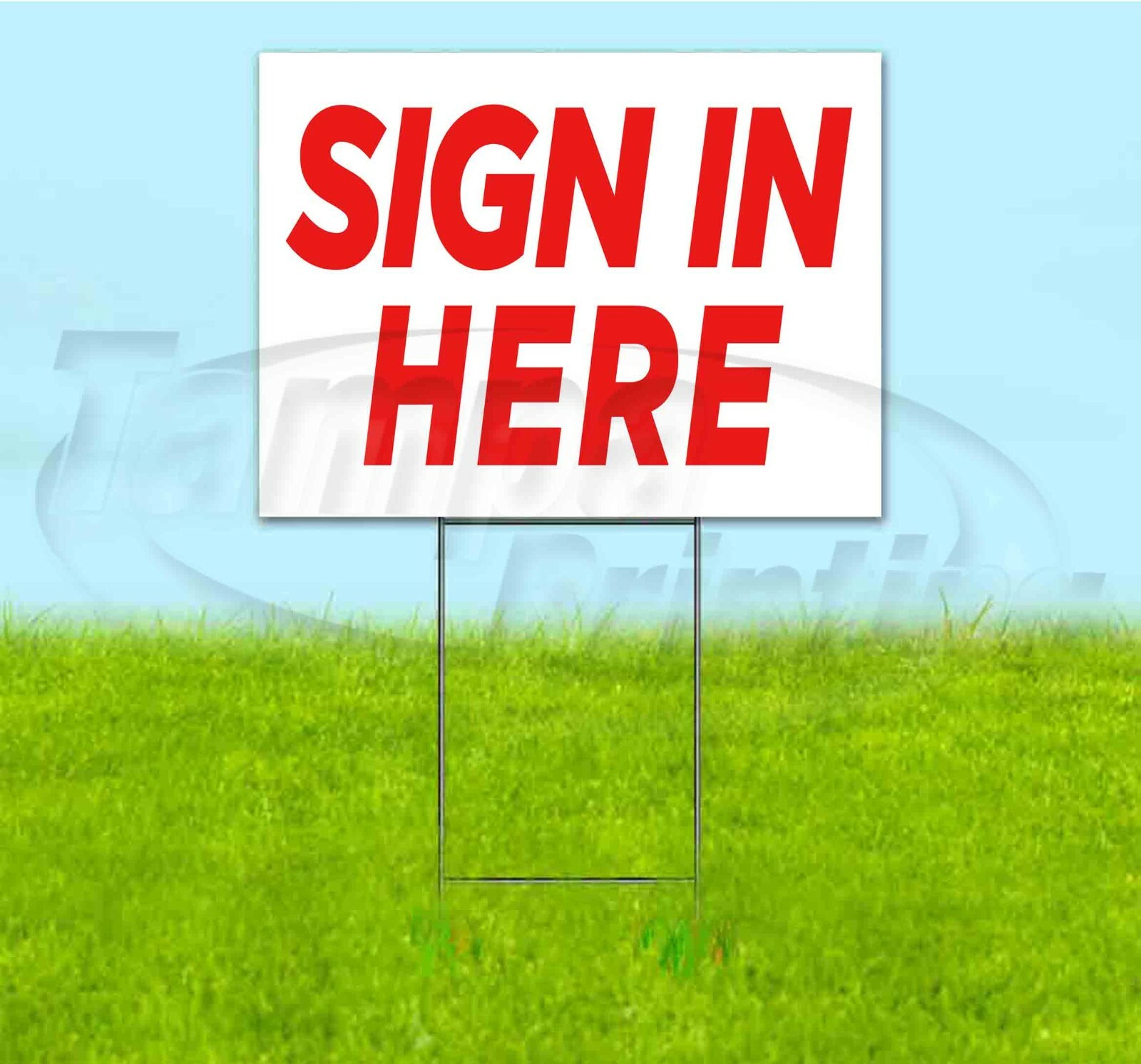 SIGN IN HERE 18×24 Yard Sign WITH STAKE Corrugated Bandit USA BUSINESS