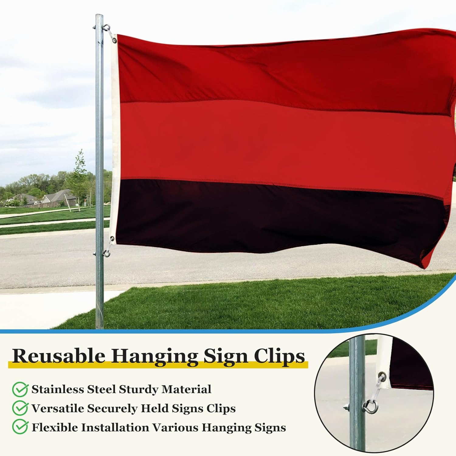 16 PACKS Real Estate Sign Clips for Hanging Signs, Real Estate Sign Rider Clips,