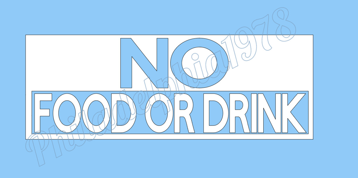 NO FOOD OR DRINK Business Sign die cut Vinyl Decal Door Window #107A set of 2