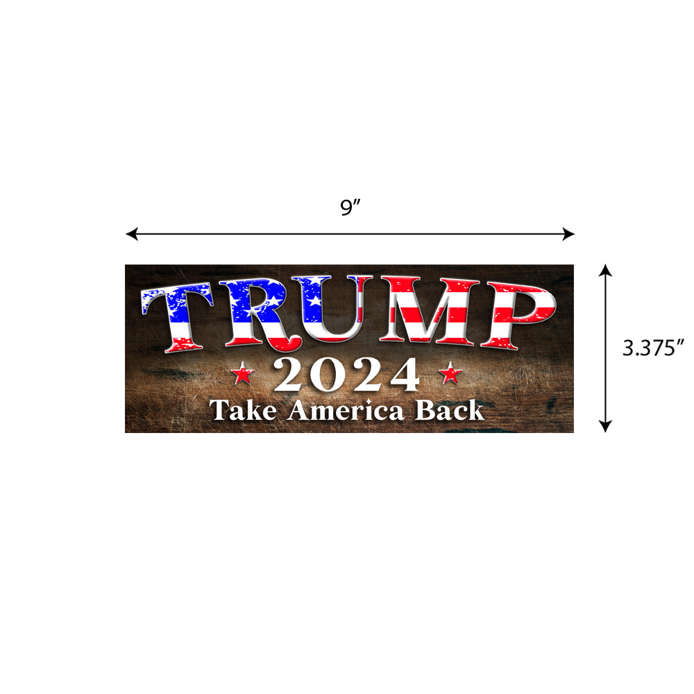 TRUMP TAKE AMERICA BACK 2024 MAGA Bumper Sticker Decal Graphic Election BS0488