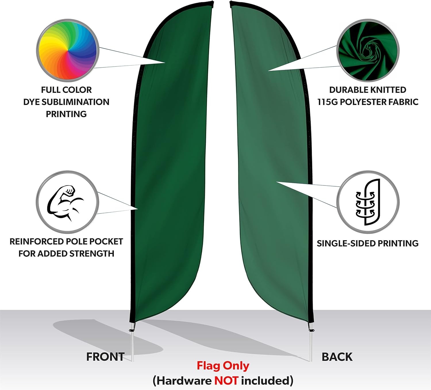 Feather Flag Banner – 12 Feet Tall Advertising Flags for Outdoor Business and…