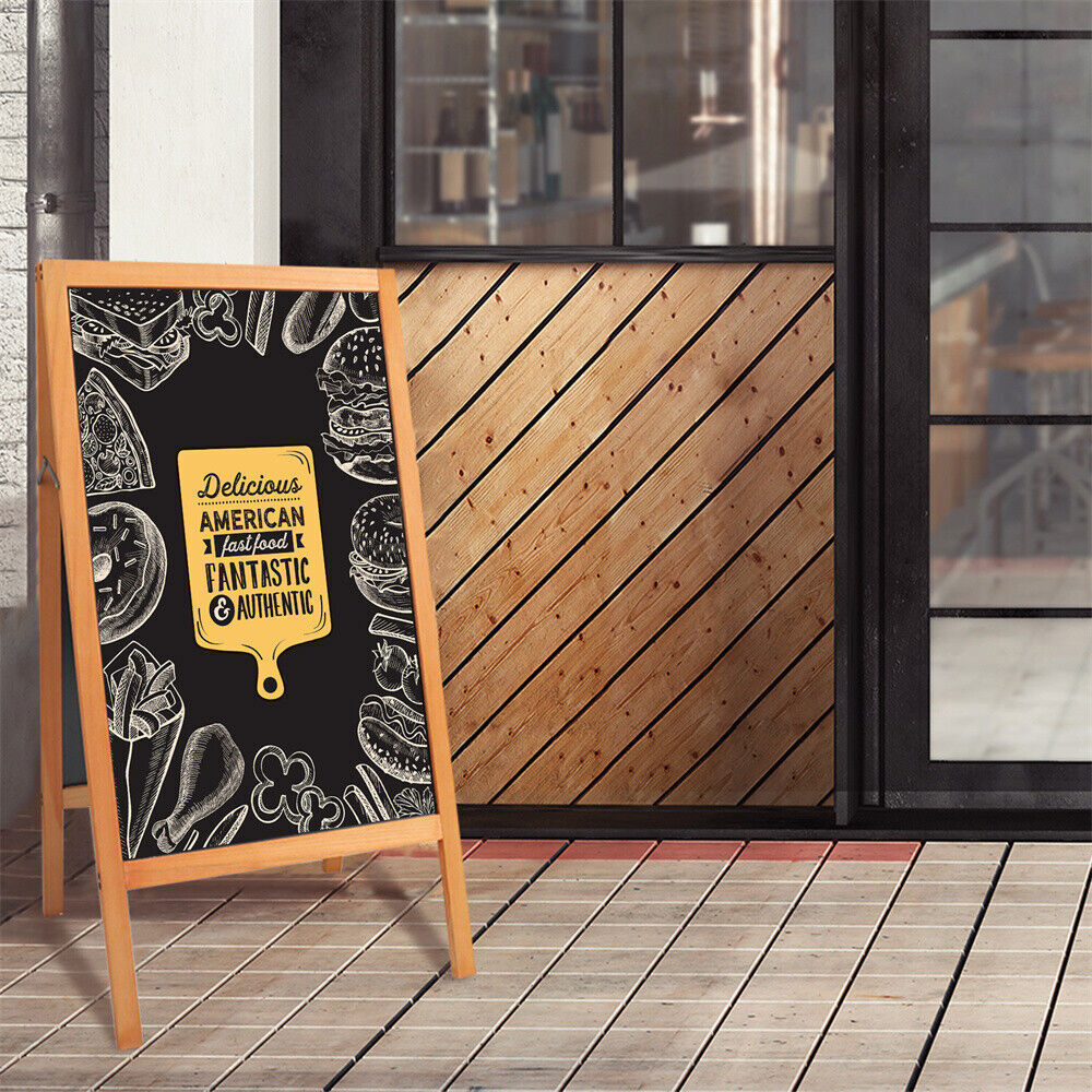 Sturdy Floor Standing A-Board Frame Pavement Sign Shop Home Chalkboard Display