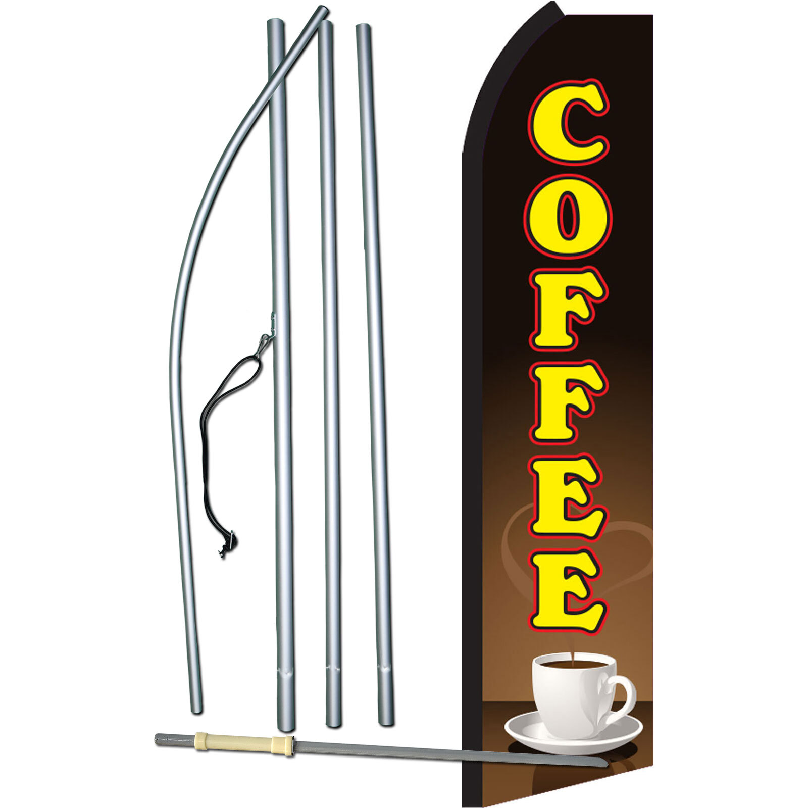 Coffee Brown/Yel Swooper Flag Kit