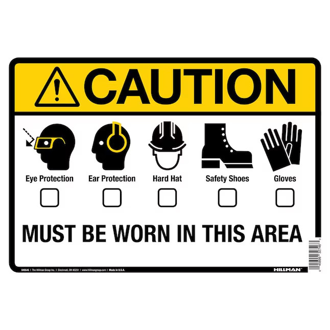 Hillman Safety Equipment Caution 10-in x 14-in Aluminum Caution Sign