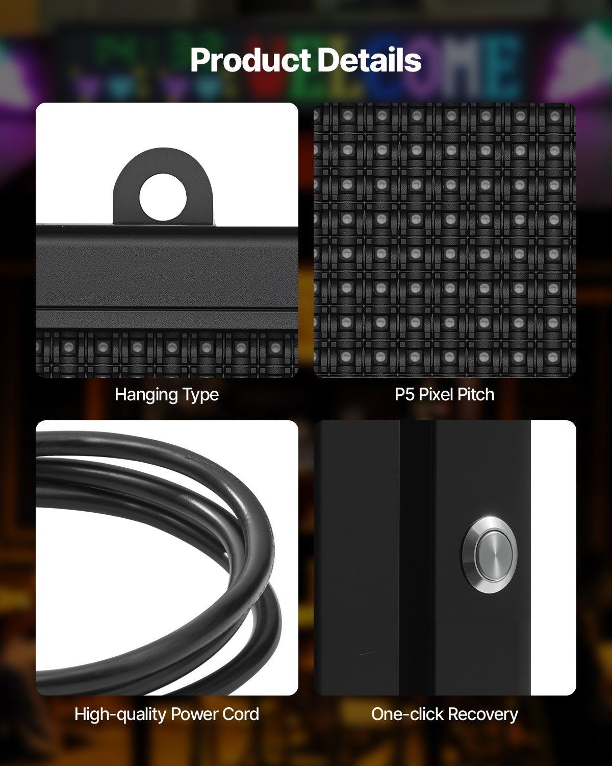 27x14in P5 Programmable Full-color Digital LED Scrolling Display Sign Board