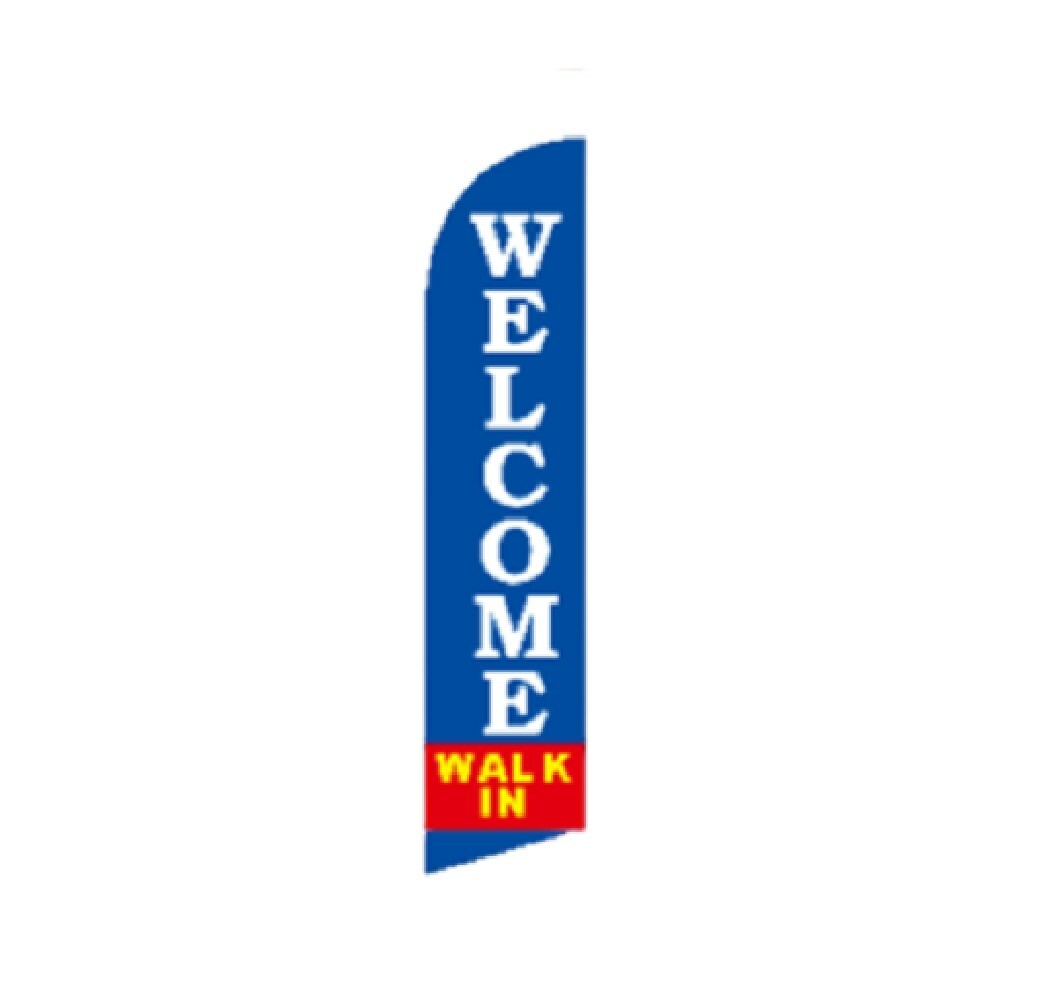 Welcome- Feather Banner Swooper Flag for Events Replacement Flag Only