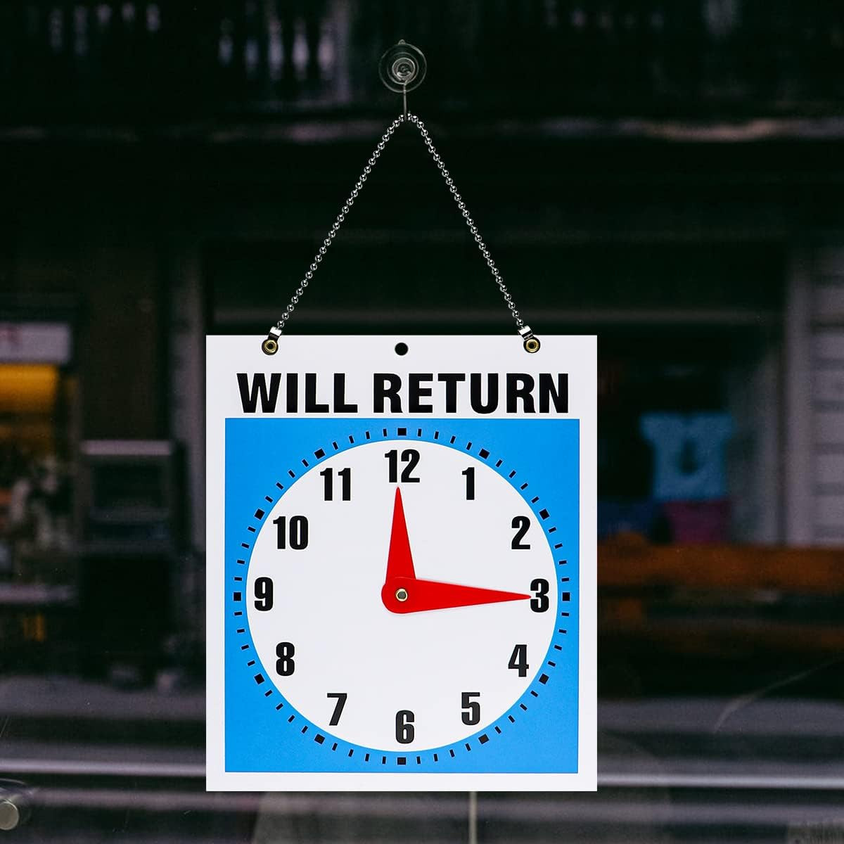 1Pcs Double- Sided Come in/Open/Will Return Sign with Clock Hands, Open and Clos