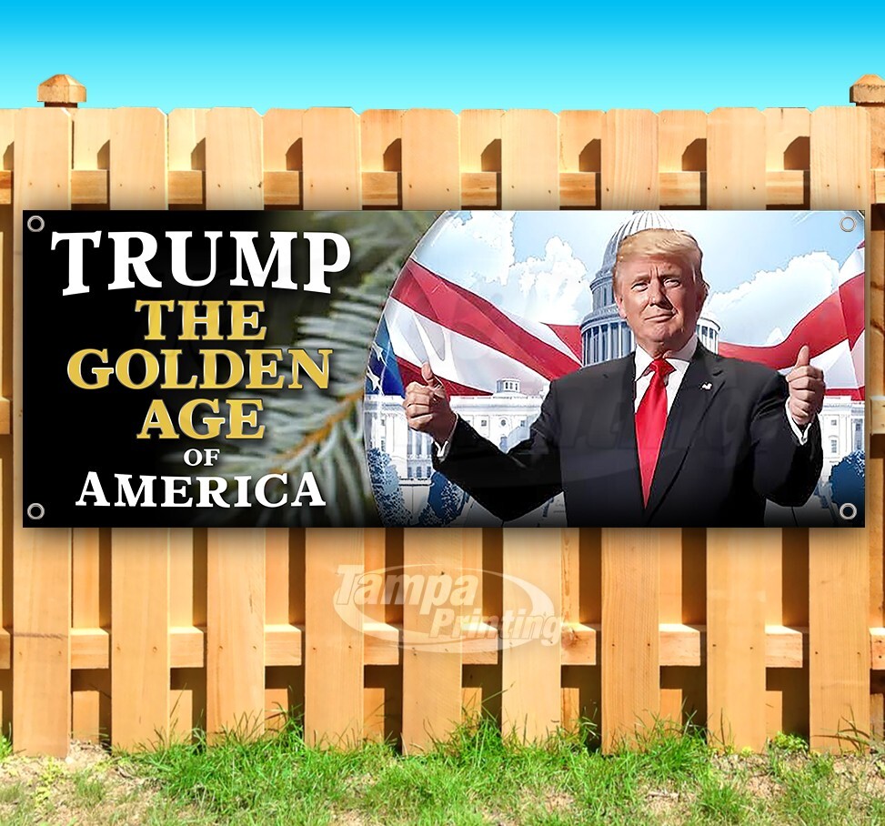 TRUMP GOLDEN AGE WE WON 2024 Banner Flag Sign Vinyl SB00205