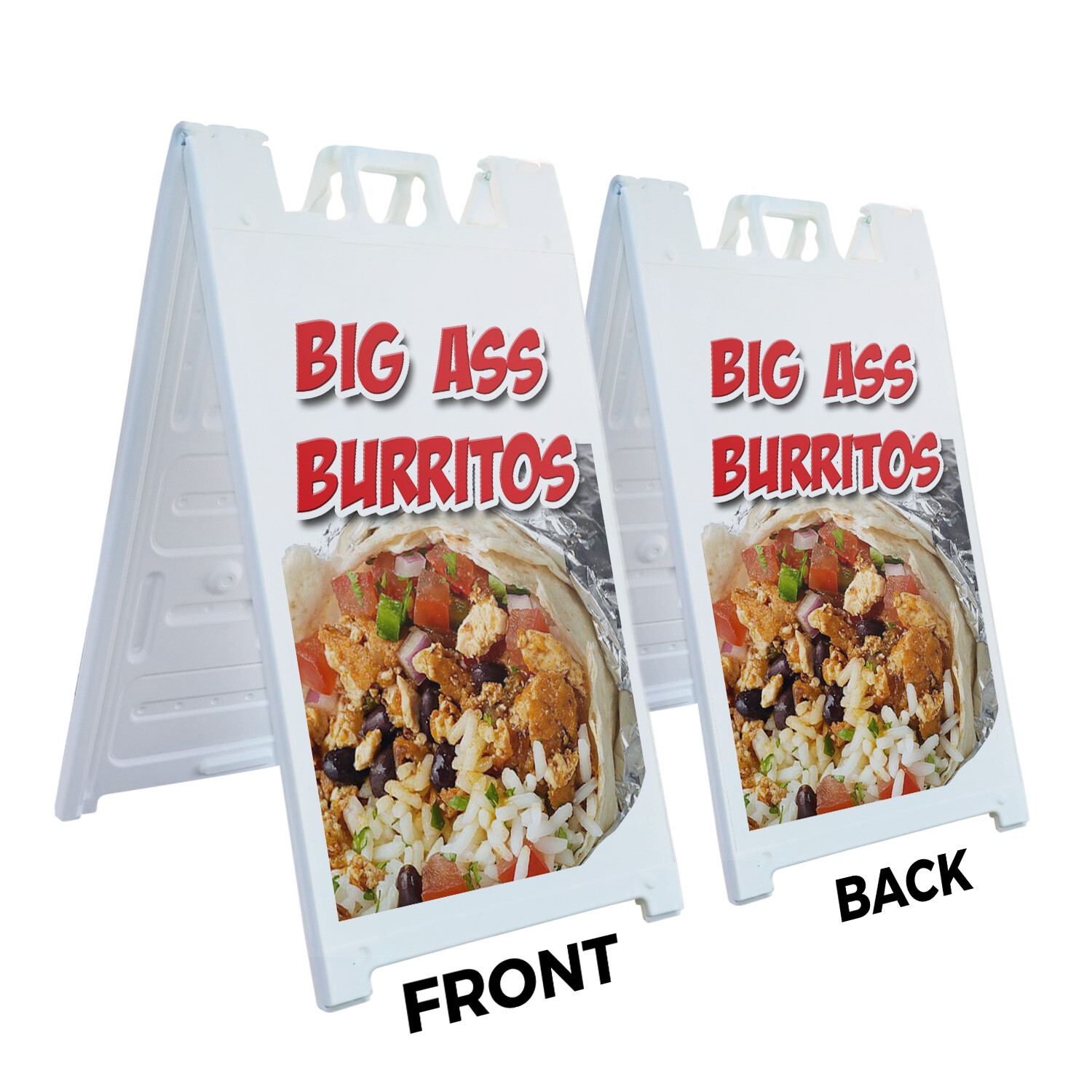 A-frame Sidewalk Big Ass Burritos 24″ x 36″ Double Sided A-Frame Sidewalk Sign