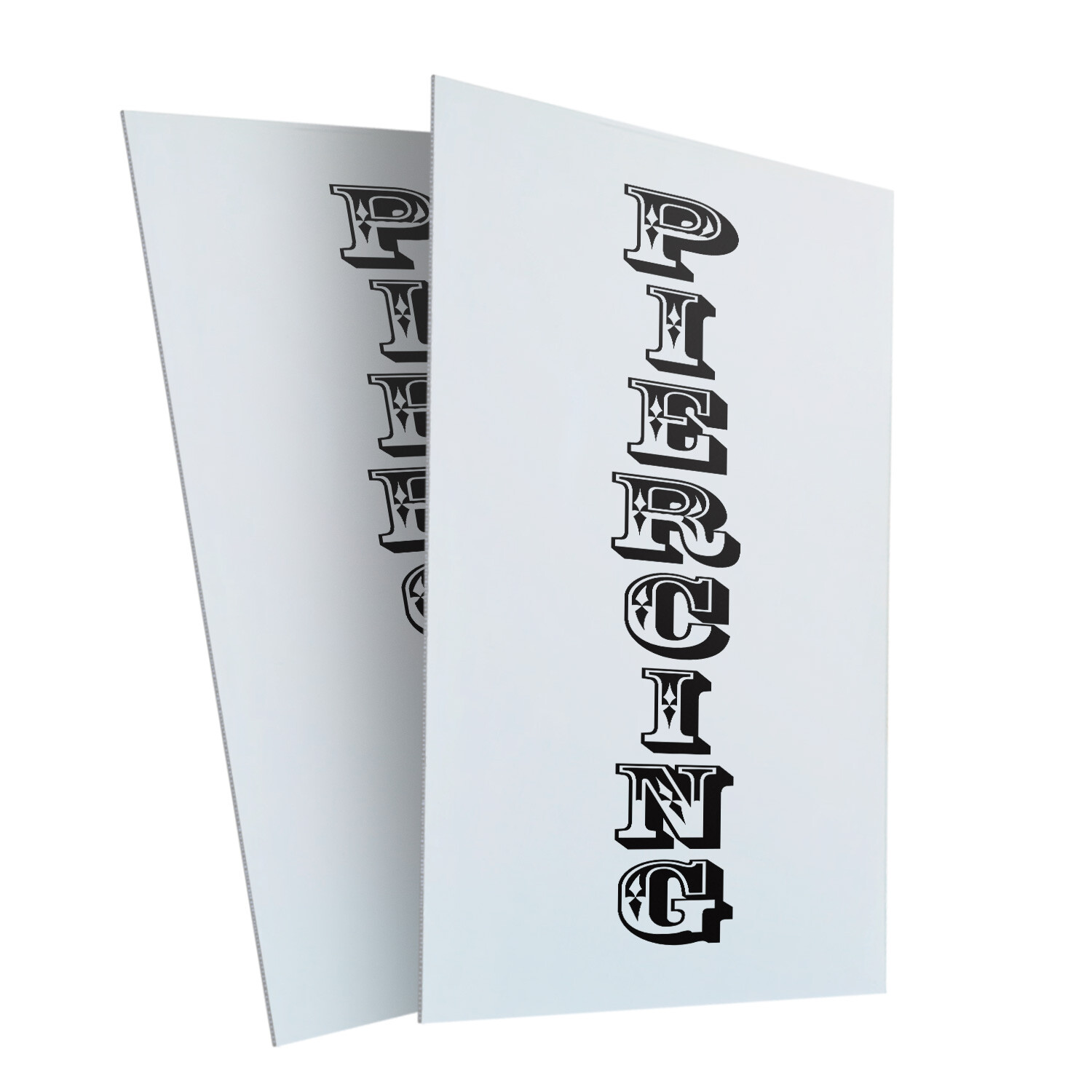 Piercing Vertical 24″ x 36″ 2 Pack Of Store Sign Plastic Or Decal
