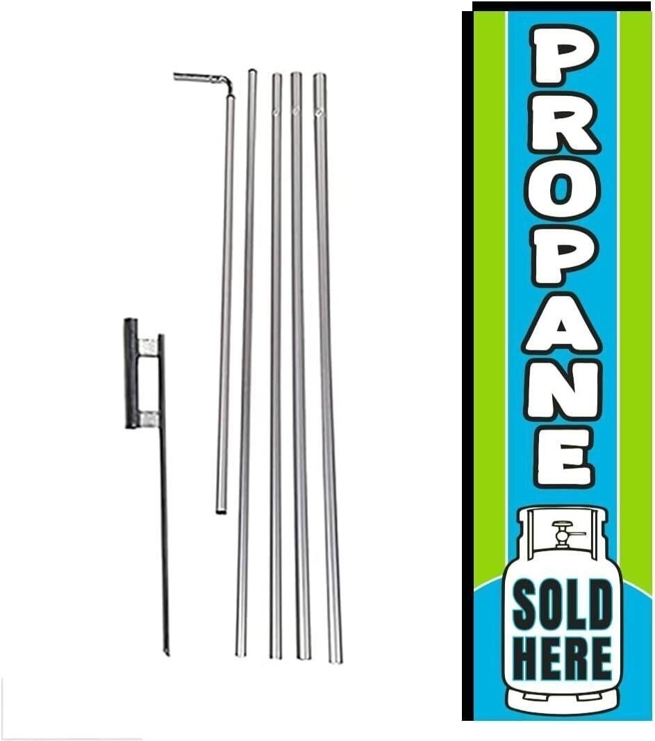 Propane Sold Here Advertising Rectangle Feather Banner Swooper Flag Sign with…