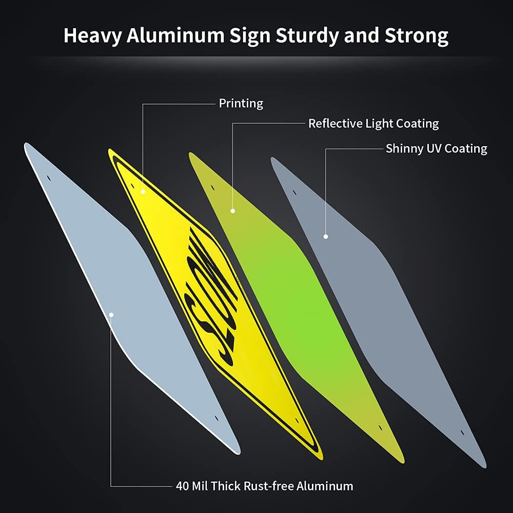 Slow Sign， – 12″X 12″ – .040 Aluminum Reflective Sign Rust Free Aluminum-Uv Prot