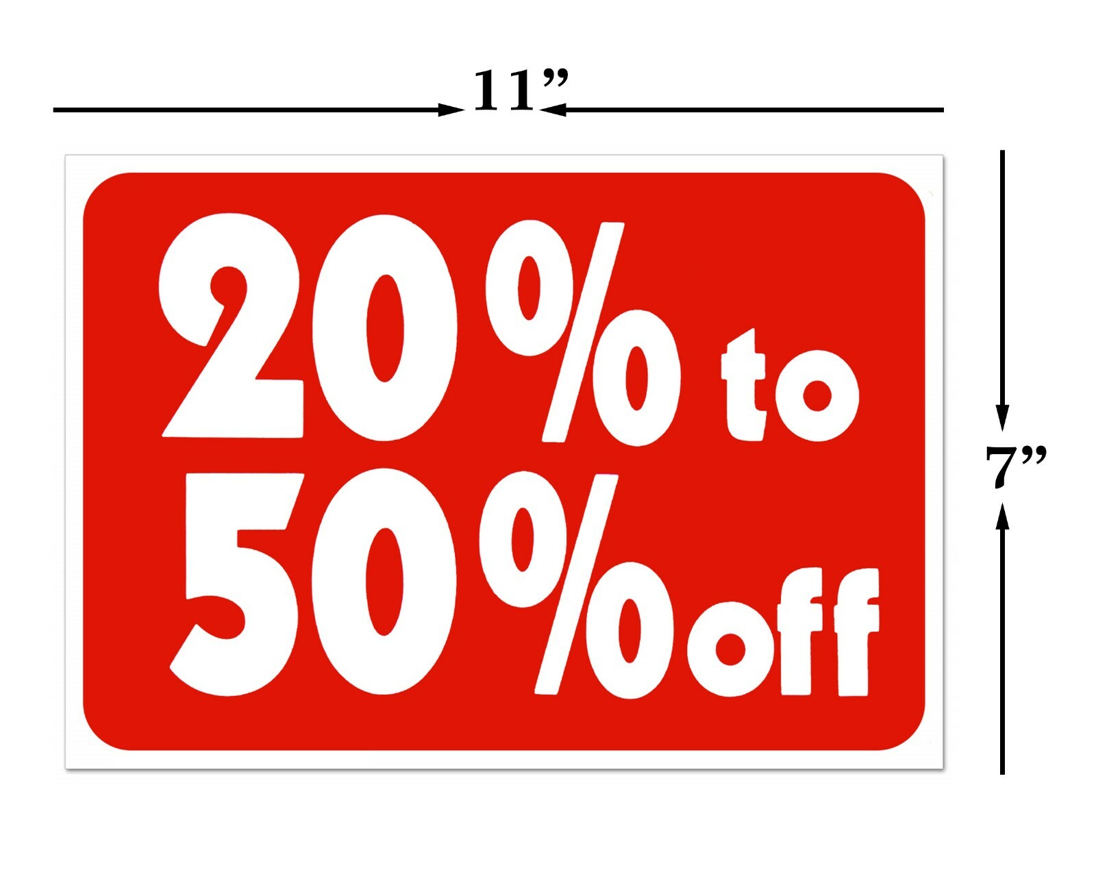 20% to 50% Off Sale Sign Business Retail Store Shopping Message Plastic Signs