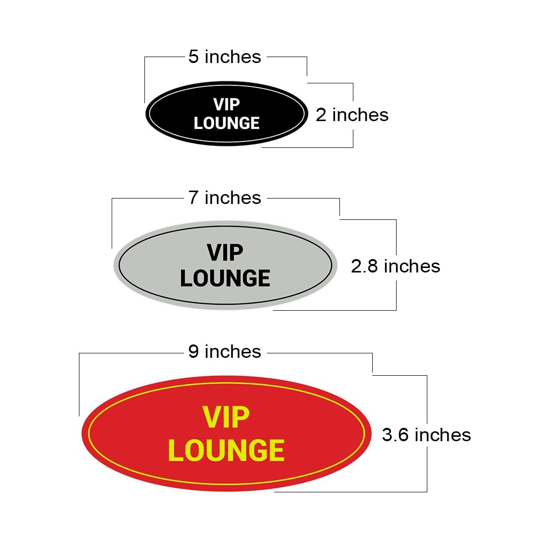 Medium Oval VIP Lounge Sign Brushed Gold Wall Decor Wall Mount Hanging