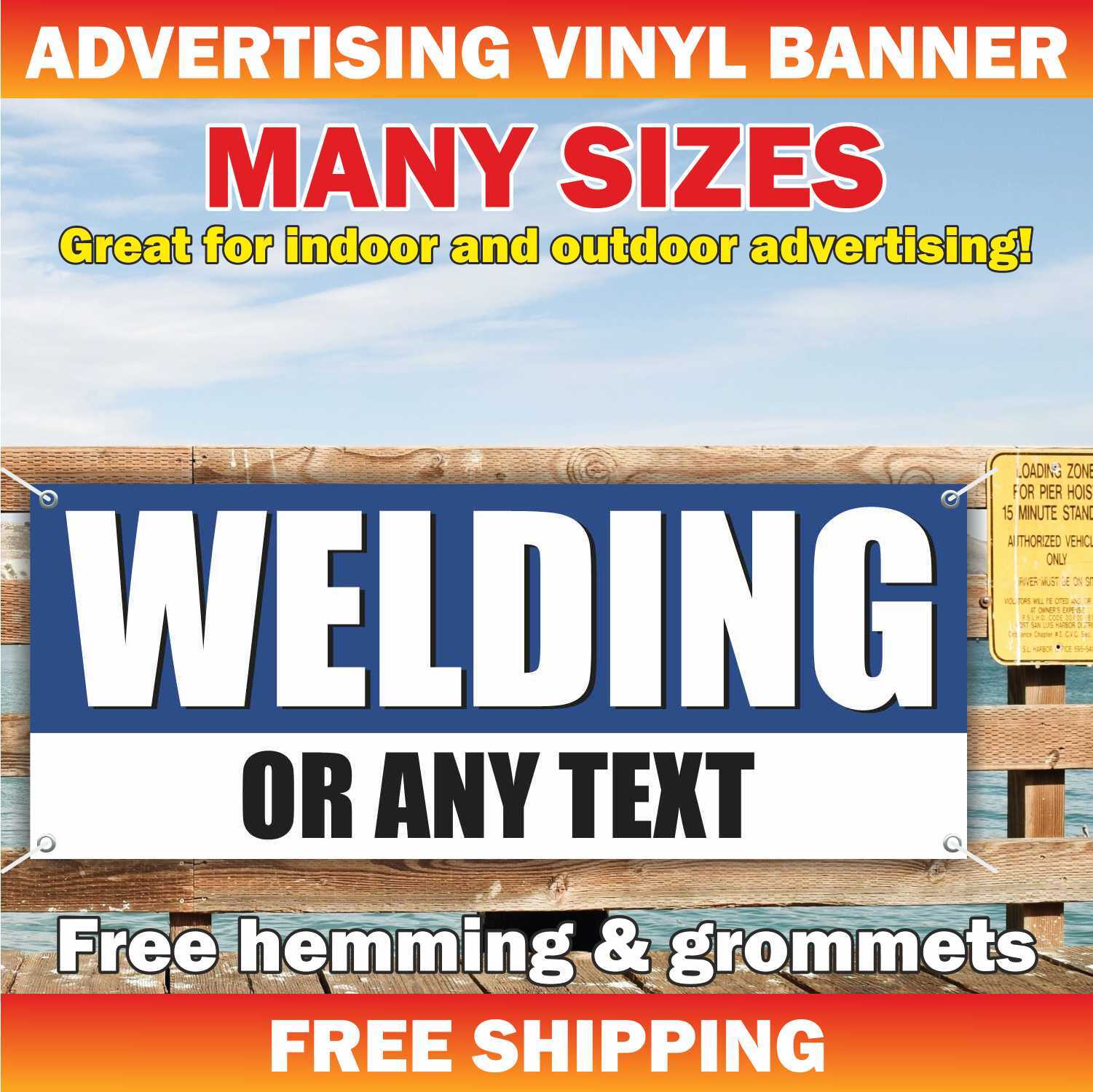 WELDING OR ANY TEXT Advertising Banner Vinyl Mesh Sign Custom operator job