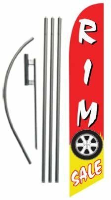 Rim Sale 15ft Feather Banner Swooper Flag Kit – INCLUDES 15FT POLE KIT…